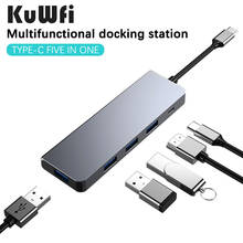 KuWFi Type-C Docking Station 5 in 1 HUB USB 3.1 HUB USB C Adapter for Laptop Tablet /Phone with Type C 2024 - buy cheap