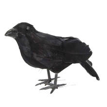 Halloween preto artificial corvo pena pássaros voando corvo preto halloween 2024 - compre barato