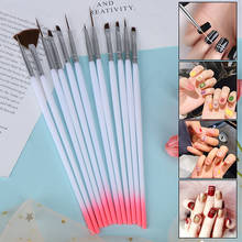 12 Pcs/Set Nail Art Gel Polish Painting Drawing Gradient Brush Decoration Dotting Stripes Liner Pen Manicure Tool Set 2024 - buy cheap
