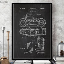 Posters and Prints Motorcycle Patent Vintage Blueprint Helmet Wall Art Poster Canvas Painting Pictures for Home Decoration 2024 - buy cheap