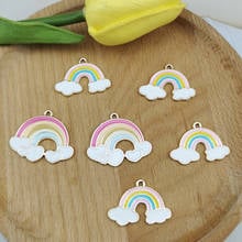 10pcs Heart Rainbow Enamel Metal Charms Pendant for DIY Necklace Bracelet Jewelry Making Findings Supplies Craft 2024 - buy cheap