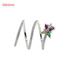 Модное ретро-кольцо Sdzstone в форме змеи с фианитами 2024 - купить недорого