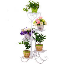 Полка для цветов комнатная зеленая для балкона подставка для цветов железная подвесная стойка для орхидеи для гостиной напольная Простая подставка для цветочного горшка 2024 - купить недорого