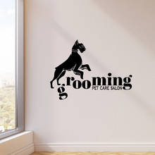 Calcomanía de pared con logotipo de perro para cuidado de mascotas, pegatinas de vinilo para puerta y ventana, papel tapiz con letras creativas E689 2024 - compra barato