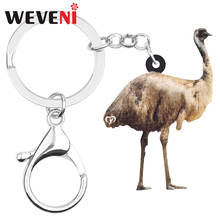 WEVENI Acrylic Brown Emu Bird Keychains Keyring Lovely Animal Jewelry Key Chain For Kids Teens Funny Gift Festival Decoration 2024 - buy cheap