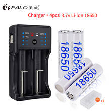 Palo Li-ion 3.7V 18650 battery 3.7V rechargeable lithium battery+USB Smart battery charger for 14500 26650 18650 18500 battery 2024 - buy cheap