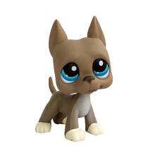 LPS кошка Редкие игрушки для питомцев собака #184 темно-серый Грейт Дэн голубые глаза старая оригинальная модель игрушки для детей Рождественский подарок 2024 - купить недорого