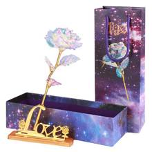 Drop Shipping Valentine's Day Creative Gift 24K Foil Plated Rose Gold Rose Lasts Forever Love Wedding Decor Lovern Rose 2024 - buy cheap