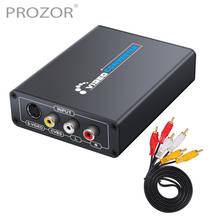 Proster-adaptador compatível com áudio a hdmi, 720p/1080p, 3rca, av, cvbs, composto, s-video, r/l, adaptador upescaler com adaptador de energia para nes snes 2024 - compre barato