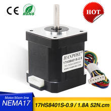 Free Shipping  Stepper Motor 4-lead  48mm 78Oz-in  Nema17 Stepper motor 42BYGH 1.8A  52N.CM 0.9 degree 17HS8401S-0.9 motor 2024 - buy cheap