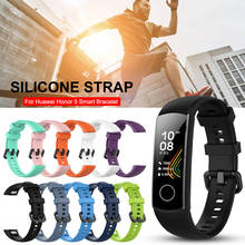 Pulseira de pulso de silicone flexível para banda de honra 5 pulseira inteligente, 10 cores confortável pulseira de relógio banda smartwatch acessórios 2024 - compre barato