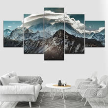 Posters Modular Canvas Pictures Wall Art 5 Pieces Snow Mountains Landscape Painting Frame Decor For Living Room Modern HD Prints 2024 - buy cheap