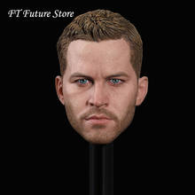 Cabeza esculpida masculina de PVC, modelo de figura de acción de cuerpo de 12 ", Paul Walker, Brian O'Conner, escala 1/6, GC028 2024 - compra barato