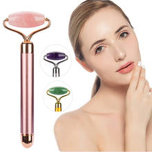 Portable Face Lift Massager Crystal Roller Facial Massage Electric Jade Roller Natural Rose Quartz Stone Beauty Roller Tool Gift 2024 - buy cheap