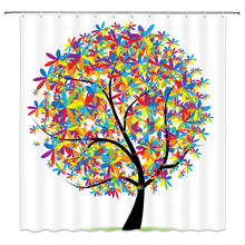 Colorful Tree Shower Curtain Cartoon Pattern Bathroom Decor Waterproof Polyester Cloth Bath Curtains With Hooks Cheap 2024 - купить недорого
