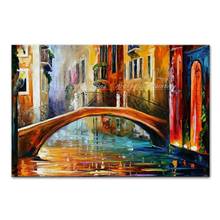 Large Size The City Of Water Oil Painting On Canvas Handmade Abstract Landscape Wall Art Picture For Living Room Home Decoration 2024 - buy cheap