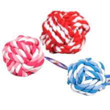 Colorful Dog Gnaws Toy Cotton Rope Ball Ball Dog Bite Toy Chew Teething Ball Interactive Puppy Training Fun Pet Supplies 2024 - buy cheap