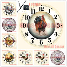 Pintura de diamantes diy de pollo, taladro completo y reloj, flor 5d, mosaico de diamantes, reloj de flores, pegatina de pared para el hogar de Navidad 2024 - compra barato