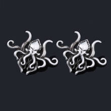 H. p. lovnave cthulhu atrás do mídia, broche com alça antiga de polvo monstro, broche de manga longa com lapela, presente para camisas jeans 2024 - compre barato