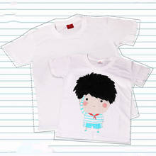 Camiseta de algodão para pintura de crianças, camisa curta de algodão pintada à mão em jardim de infância, brinquedos de jogo para pais e crianças 2024 - compre barato