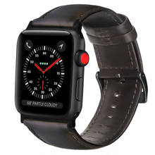 Cera de óleo pulseira de couro para apple watch band 42mm 38mm 44mm 40mm série 5 4 3 2 pulseira de relógio para iwatch pulseira 2024 - compre barato