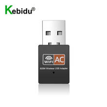 Kebidu 600 Мбит/с 2,4 ГГц + Wi-Fi 5 ГГц USB Wifi адаптер двухдиапазонный Wi-Fi приемник сетевой карты для Windows XP/Vista/7/8/8.1/10 Mac 2024 - купить недорого