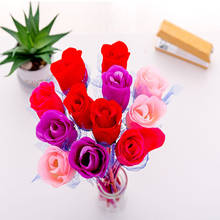 Caneta esferográfica com flor de rosa para festa, 4 opções, presente decorativo para o dia dos namorados, escola e escritório 2024 - compre barato