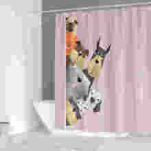 Cortina de chuveiro com tecido 3d para cachorros, cortina de banheiro engraçada com tela de poliéster à prova d'água para decoração da casa de banho 2024 - compre barato
