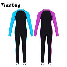 TiaoBug Kids Unisex One-piece Long Sleeves Zipper Up Rash Guard Sunsuit Swimsuit Beach Swimwear Bathing Suit Boys Girls Wetsuit 2024 - buy cheap