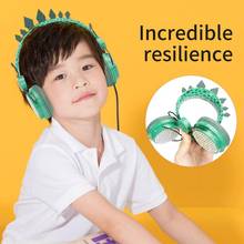Fones de ouvido com fio de dinossauro, fofo, estéreo, música para crianças, 3.5mm para sony, samsung, xiaomi, huawei, presente 2024 - compre barato