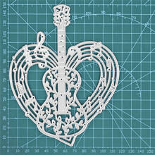 Heart Guitar Musical Metal Cutting Dies Stencils For DIY Scrapbooking Paper Card Decorative Craft Dies Embossing Die Cuts 2020 2024 - buy cheap