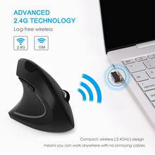 Беспроводная Вертикальная мышь CHYI с левой рукой, эргономичная перезаряжаемая оптическая Usb мышь Mause с 6 кнопками, игровые мыши для ноутбука 2024 - купить недорого