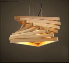Lámpara LED colgante de madera para restaurante, cafetería, bar, sala de estar, de estilo nórdico 2024 - compra barato