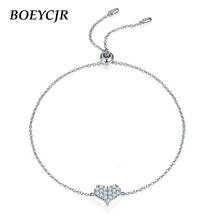 BOEYCJR 925 Silver Loving heart D color Total 0.33ct VVS  Moissanite Bracelet for Women Fine Jewelry Anniversary Gift New style 2024 - buy cheap