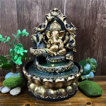 Elefante deus estátua fonte de água sala estar desktop feng shui sorte ornamentos casa decorações presente 2024 - compre barato