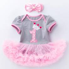 Newborn Infant Baby Girls First Christmas New Years Outfits Tutu Romper With Headband Xmas baby 1ST Birthday Party Dress 2Pc Set 2024 - buy cheap