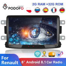 Podofo 2 din android 8.1 rádio do carro 8 gps gps gps wifi reprodutor multimídia carro auto estéreo para renault sandero duster logan dokker 2024 - compre barato