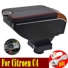 For Citroen C4 Armrest box Double doors open 7USB Centre Console Storage Box Arm Rest 2024 - buy cheap