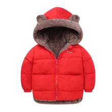 Jaqueta de cashmere para bebês, casaco quente de inverno para crianças de 1 a 6 anos com capuz 2024 - compre barato