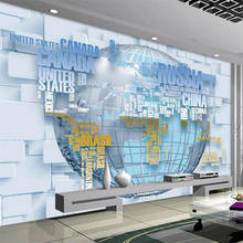 Wellyu-personalizado 3d murais da moda, letras em inglês, retrô, mapa geométrico do mundo, papel de parede, plano de fundo de tv, sala de estar, hotel, 3d 2024 - compre barato