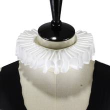 Women Romantic Ribbon Bow Ruffled Fake Collar Victorian Renaissance Neck Ruff White Satin Clown Choker Cosplay Costume Accessory 2024 - buy cheap