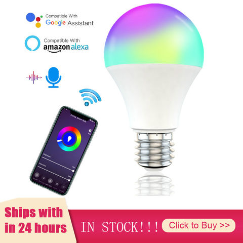 E27 B22 Smart Lamp 15W WIFI LED Light Bulb Smart Life RGB Bluetooth-compatible Smart Home Bulb With Amazon Alexa Google Home 2022 - buy cheap