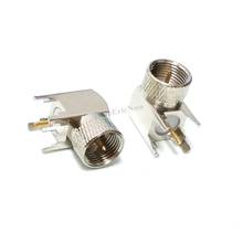 10 pces rf coaxial ângulo direito uk f macho 4 pé pcb conector plug 2024 - compre barato