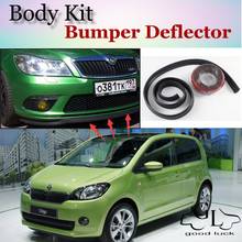 Bumper Lip Deflector Lips For Skoda Citigo Front Spoiler Skirt For TopGear Friends to Car Tuning View / Body Kit / Strip 2024 - buy cheap