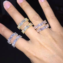 ZHOUYANG Rings For Women Handmade Irregular Trapezoid Cubic Zirconia 3 Color Finger Ring Party Wedding Fashion Jewelry KCR215 2024 - buy cheap