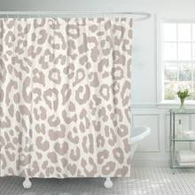 Brown Pattern Leopard Animal Cheetah Fur Wild White Shower Curtain Waterproof Polyester Fabric 72 x 72 Inches with Hooks 2024 - buy cheap