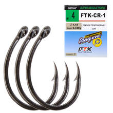 Ftk 6-9 pces CR-1 gancho de pesca de aço carbono alto 2 #-8 # anel olho carpa fishhooks forma gancho farpado japão equipamento de pesca 2024 - compre barato