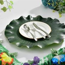 Artificial Fake Lotus Leaf Kitchen Placemat Mat EVA Placemat Bowl Anti-Slip Pad Food Photo Props Table Decoration Accessories 2024 - buy cheap