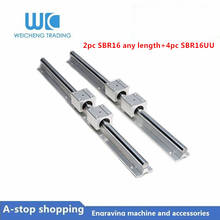 2pc SBR16 width 16mm linear rail any length 2000MM support round guide rail+4pcs SBR16UU slide block for cnc parts 2024 - buy cheap