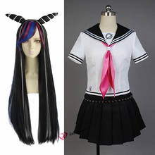 Disfraz de hanganronpa Dangan Ronpa Mioda Ibuki, pelucas de Cosplay, uniforme escolar de Anime japonés, vestido de marinero para mujer, disfraz de Halloween 2024 - compra barato